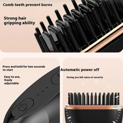 Wireless Charging Hair Comb Professional Straightening Hairdressing Tool for Home Use Long Hair Styling Volumizing Device